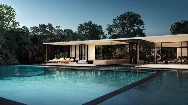 a villa with a swimming pool